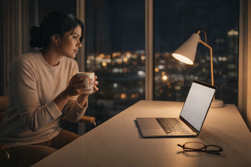 🟢 Featured Image Alt Text Entrepreneur comparing personal branding and business branding strategies on a laptop